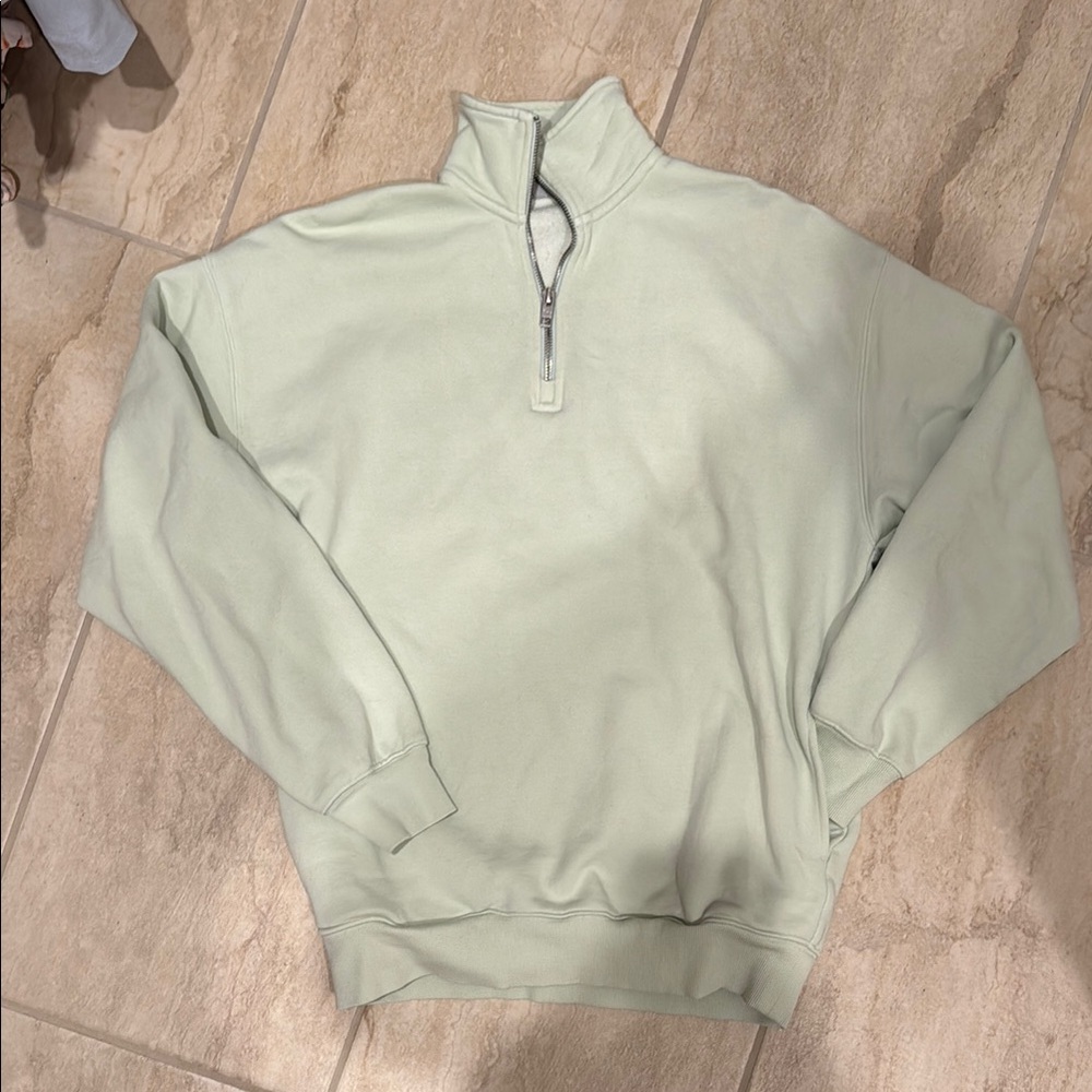 TNA Mega Light Green Half-Zip Sweater